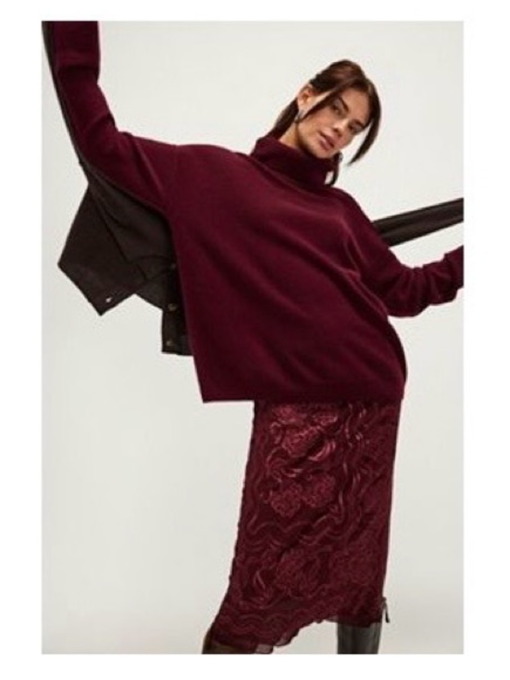 Free People Addie Cashmere Turtleneck Sweater